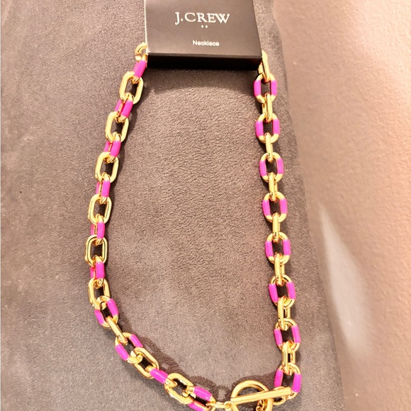 J. Crew Jewelry - J. Crew Gold Chain Necklace with Pink Accents